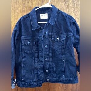 Old navy black denim jacket L
